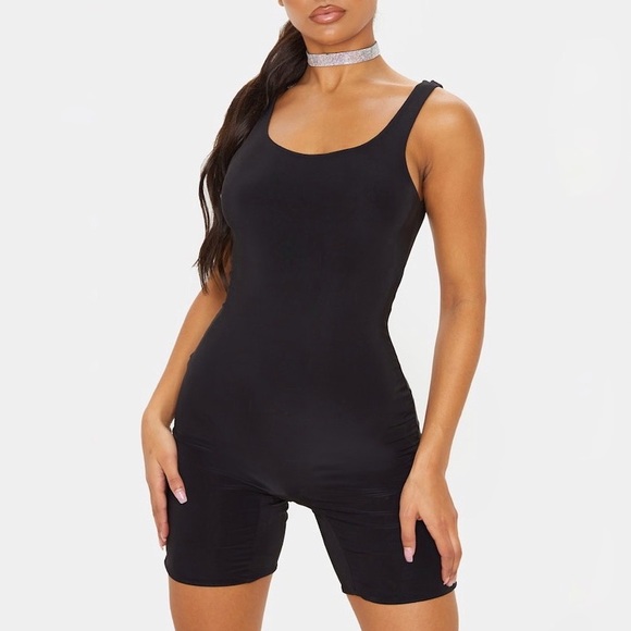 PrettyLittleThing Pants - NWT Aubrey Slinky Black Unitard